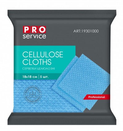 Серветки целюлозні, 18*18 см, 5 шт., сині (32уп/ящ) PRO SERVICE, pr.19301000