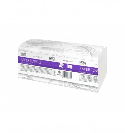 Полотенца целлюлозные Comfort V-стекл., 200 шт., 2-слой, белые PRO SERVICE, pr.33700119