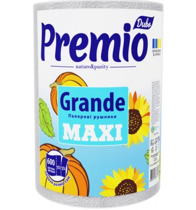 Полотенце целлюлозное "Чудо Premio GRANDE MAXI", по 1 рул., на гильзе, 2-х слой., белое, рп.дв.gr.MX
