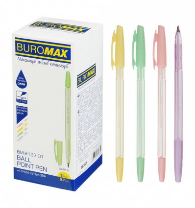 Ручка шариковая SIMPLE BM.8123-01, 0.7мм, ассорти корпусов, синяя