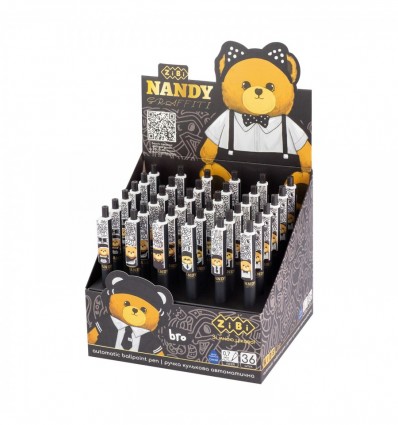 Ручка кулькова автоматична, Bear Dark ZB.2117, 0,7 мм, синя