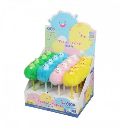 Ручка кулькова, Fluffy Heart ZB.2007, 0,7 мм, синя