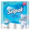 Туалетная бумага целлюлозная Comfort 2-х слой., 32 рул/уп, белая SELPAK PRO, sp.74471