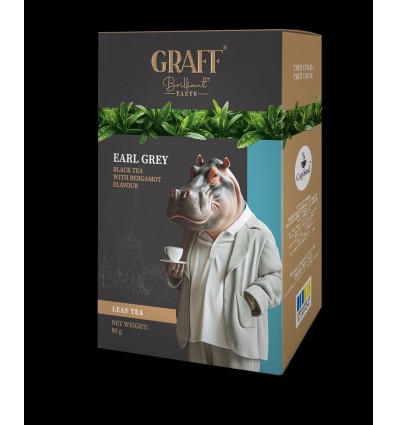 Чай черный байховый с ароматом бергамота, листовой 80 г, картон, "Earl Grey/Эрлгрей" GRAFF, gr.11860