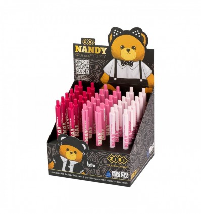 Ручка кулькова автоматична, Bear Pink ZB.2116, 0,7 мм, синя