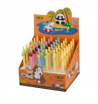 Ручка шариковая автоматическая, Fruits ZB.2112, 0,7 мм, синяя