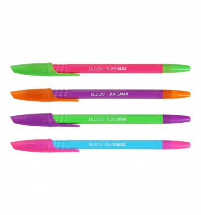 Ручка шариковая BLOOM BM.8124-01, 0.7мм. ассорти корпусов, синяя