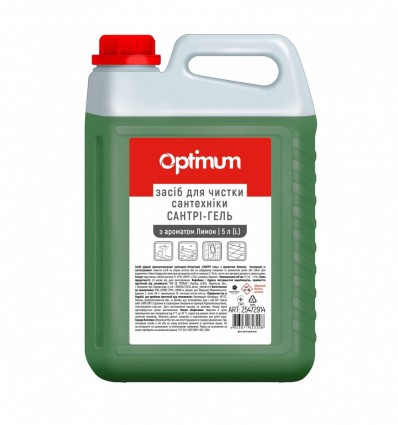Засіб для миття та дезінфекції сантехніки, «Сантрі-гель», Лимон, 5л (2шт/ящ) OPTIMUM PRO SERVICE, pr