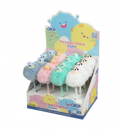 Ручка кулькова, Fluffy Party ZB.2013, 0,7 мм, синя