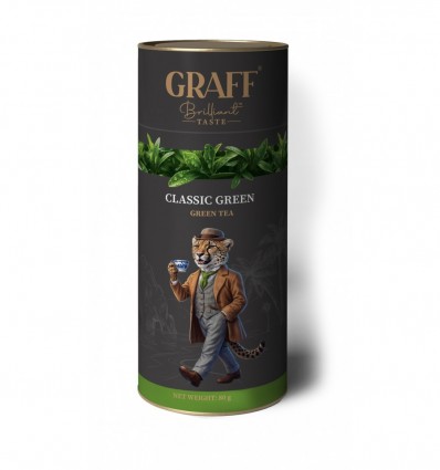 Чай байховый листовой зеленый 80 г, тубус, "Green Classic/Классический зеленый" GRAFF, gr.10870