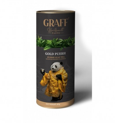 Чай пуер с мандарином, листовий 80 г, тубус, "Gold Puer " GRAFF, gr.10856