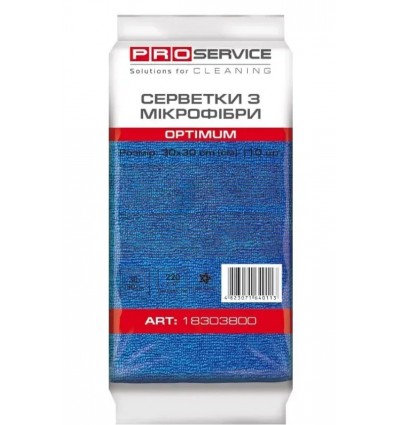 Салфетки из микрофибры, 30*30 см, 10 шт., синие, OPTIMUM (48уп/ящ) PRO SERVICE, pr.18303800