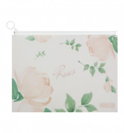 Папка-конверт на zip-блискавці ARABESKI, А4, непрозорий матовий, пластик, кораловий