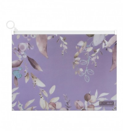 Папка-конверт на zip-блискавці ARABESKI, А4, непрозорий матовий, пластик, сливовий