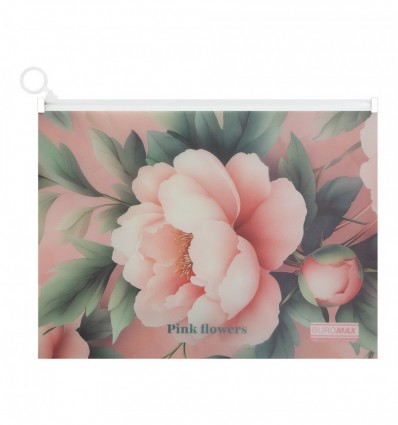 Папка-конверт на zip-блискавці ARABESKI, А4,непрозорий матовий, пластик, рожевий