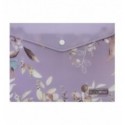 Папка конверт на кнопке ARABESKI, А5, матовый полупрозрачный пластик, сливовый