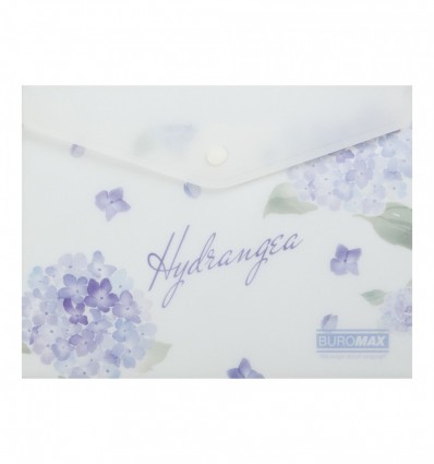 Папка-конверт на кнопці ARABESKI, А5, матовий напівпрозорий пластик, світло-синій