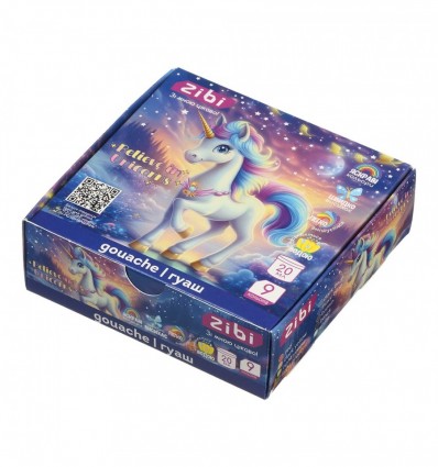 Гуашь UNICORN 9 цветов х 20мл, в карт.коробке