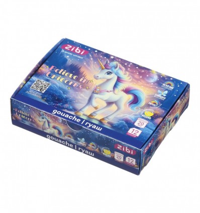 Гуашь UNICORN 12 цветов х 20мл, в карт.коробке