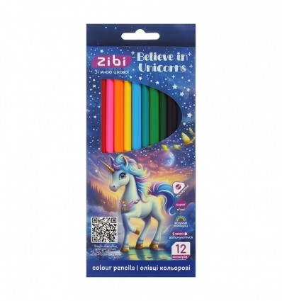 Карандаши цветные UNICORN, трехгранный корпус, 12 цветов