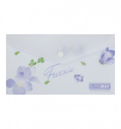 Папка-конверт на кнопці ARABESKI, DL, матовий непрозорий пластик, бузковий