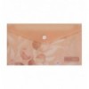 Папка-конверт на кнопці ARABESKI, DL, матовий непрозорий пластик, персиковий