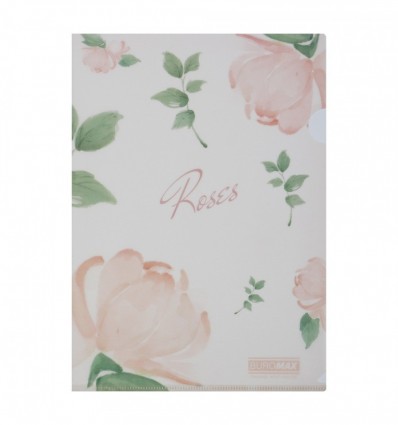 Папка-кутик ARABESKI, А4, непрозорий матовий, пластик, кораловий