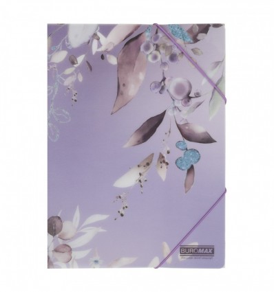 Папка на резинках ARABESKI, А4, матовый непрозрачный пластик, сливовый