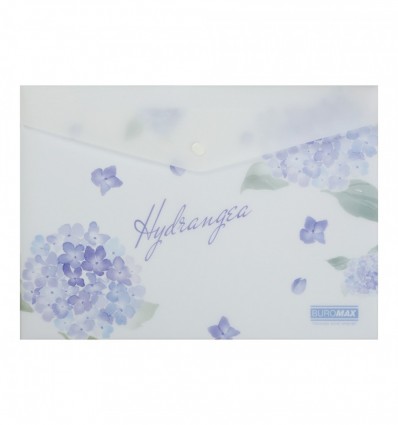 Папка конверт на кнопке ARABESKI, А4, непрозрачный матовый, пластик, светло-синий