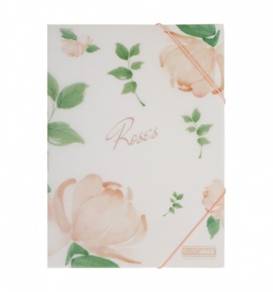 Папка на резинках ARABESKI, А4, матовый непрозрачный пластик, коралловый