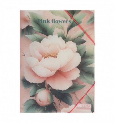 Папка на резинках ARABESKI, А4, непрозрачный матовый пластик, розовый