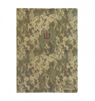 Папка на гумках, А4, матовий непрозорий пластик, MILITARY, зелений