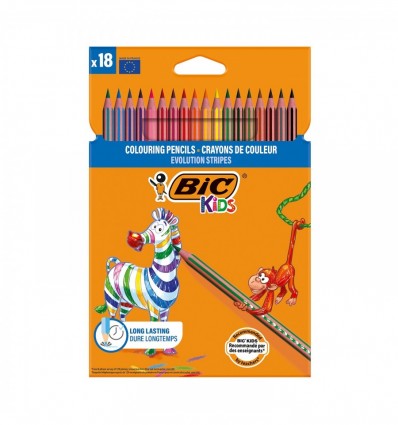 Олівці кольорові "Єволюшн Страйпс", 18 шт