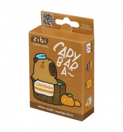 Мел белый квадратный, CAPYBARA 12 шт., картонная коробка