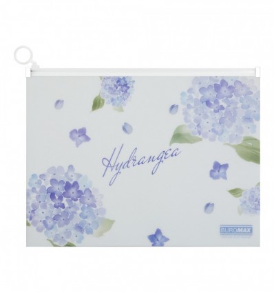 Папка-конверт на zip-блискавці ARABESKI, А4, непрозорий матовий, пластик, світло-синій