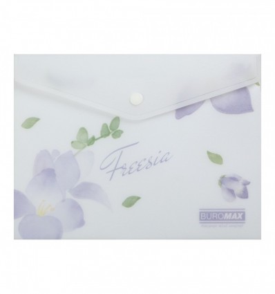 Папка-конверт на кнопке ARABESKI, А5, матовый полупрозрачный пластик, лиловый