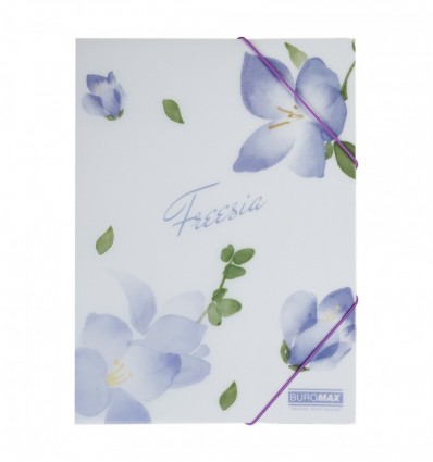 Папка на гумках ARABESKI, А4, матовий непрозорий пластик, бузковий