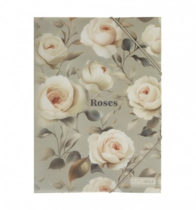 Папка на гумках ARABESKI, А4, матовий непрозорий пластик, світло-сірий