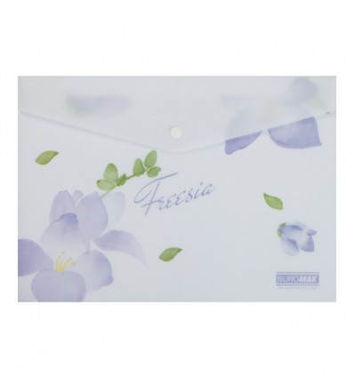 Папка-конверт на кнопці ARABESKI, А4, непрозорий матовий, пластик, бузковий