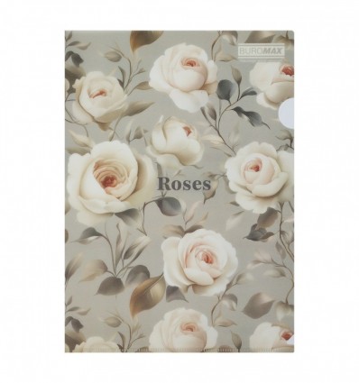 Папка-уголок ARABESKI, А4, непрозрачный матовый, пластик, светло-серый