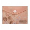 Папка-конверт на кнопці ARABESKI, А7, матовий напівпрозорий пластик, персиковий
