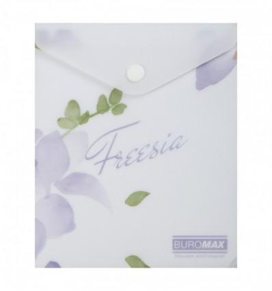 Папка-конверт на кнопці ARABESKI, А6, матовий напівпрозорий пластик, бузковий