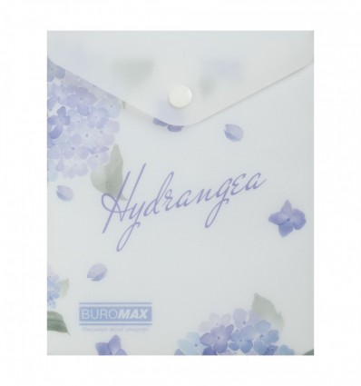 Папка конверт на кнопке ARABESKI, А6, матовый полупрозрачный пластик, светло-синий