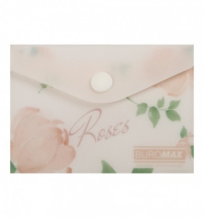 Папка-конверт на кнопці ARABESKI, А7, матовий напівпрозорий пластик, кораловий