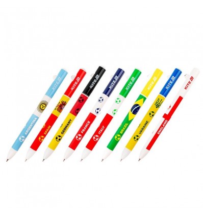 Ручка кулькова автоматична Football nations K25-029, синя
