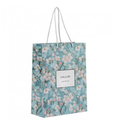 Пакет бумажный подарочный Axent Gentle Blossom 8501-22-A, 18х24х8 см