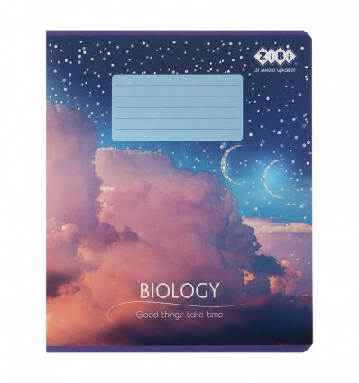Тетрадь ученическая школьная CLOUDS, 36л., клетка, биология, KIDS LINE