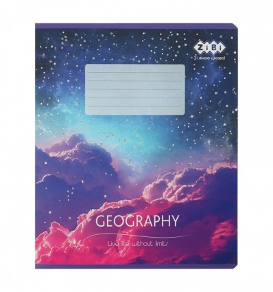 Зошит учнівський шкільний CLOUDS, 36арк., клітинка, географія, KIDS LINE