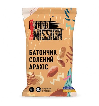 Батончик соленый арахис 40г Food Mission