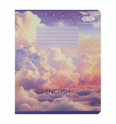 Тетрадь ученическая школьная CLOUDS, 36л., клетка, английская, KIDS LINE